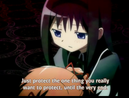 File:Kyouko last words to Homura protect.png