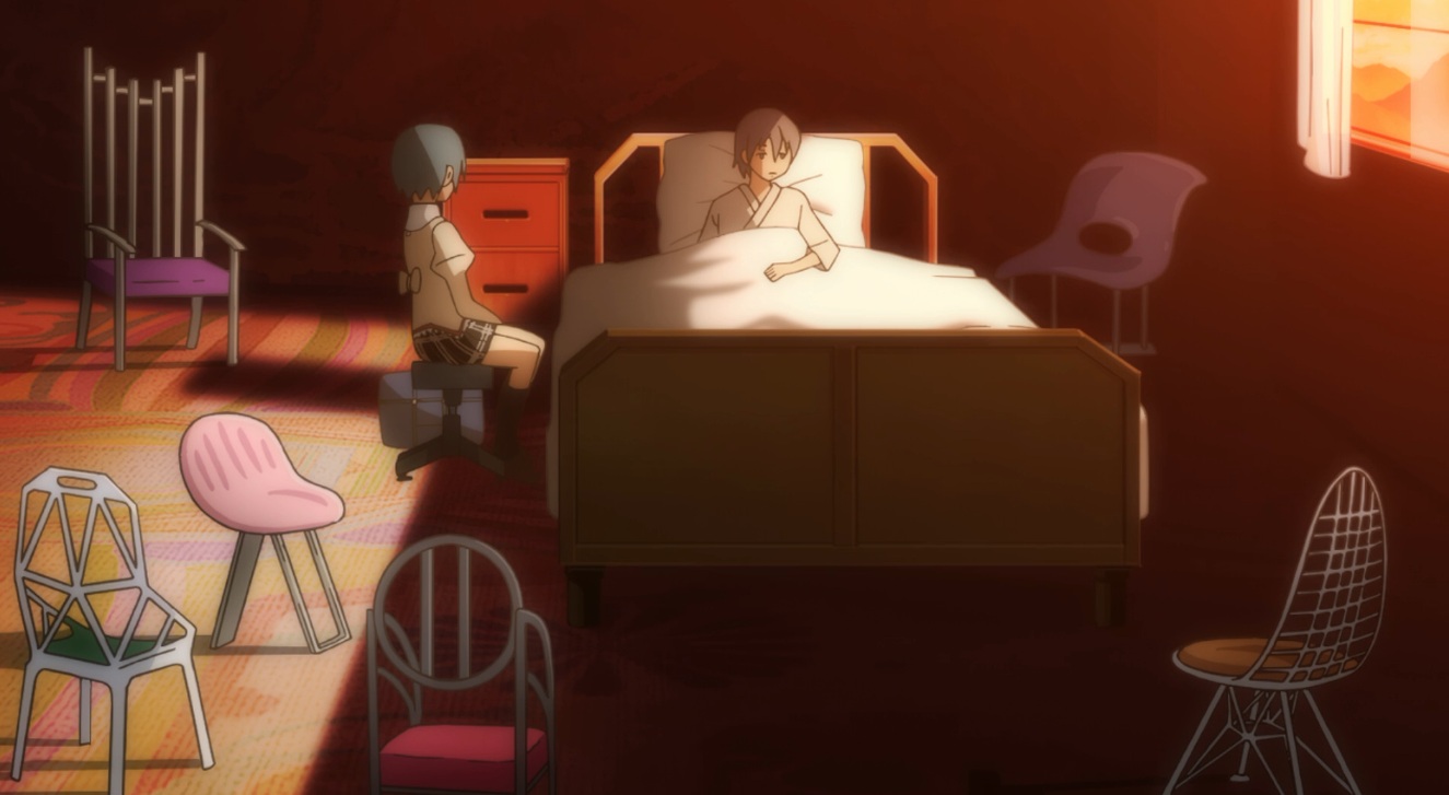 the hospital scene with Sayaka and Kyosuke.