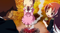Momo with her sister and father in Puella Magi Madoka Magica Portable