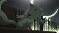 The moon during the Episode 8 park scene where Kyubey eats his own corpse.