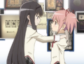 This would be a great moment for Homura to kiss Madoka. Do it!