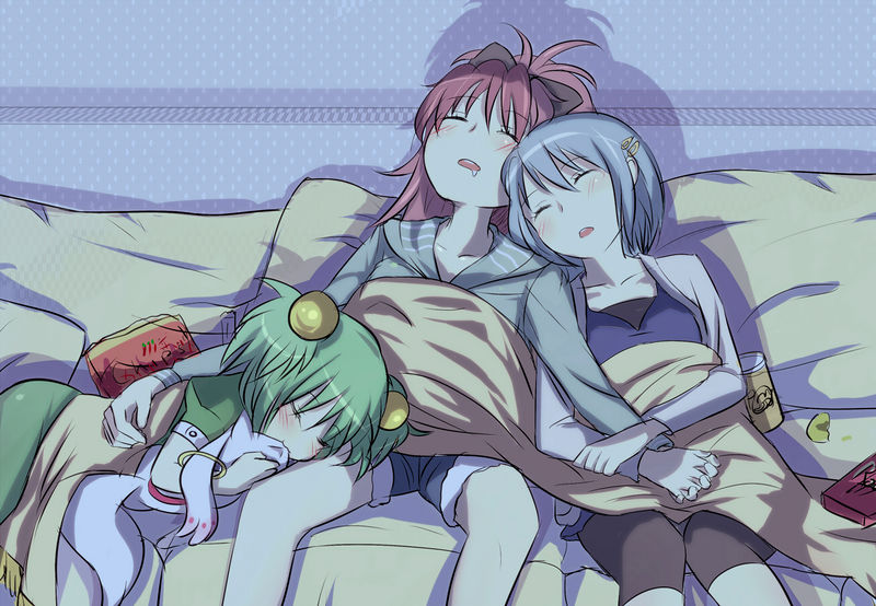 File:Kyouko Sayaka and Yuma sleeping.jpg