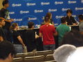 Part of the long line of attendees waiting for autographs after the panel.