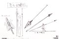 Kyoko's spear design from the production notes.