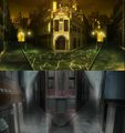 A parallel between Homura's residence and the house from Cossette no Shouzou, another anime by Shinbo.
