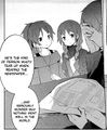 Kyoko, Momo, and their father in the manga