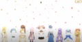 Madoka with the main cast of Magia Record from her transformation