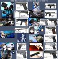 Homura's arsenal of weapons: