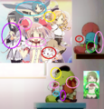 Within Madoka's room there are stuffed animals that look similar to Kyubey and the other Mahou Shoujo in the series. The similarities of the stuffed animals here leads to much speculation