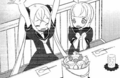 Kazumi imagining Yuuri and Airi eating parfait.