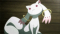Kyubey is shot by Homura in Episode 8
