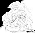 A drawn by Masugitune featuring Kagari with Sasa Yuuki, Minou, and Yuuri.