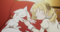 Mami and Kyubey in the opening
