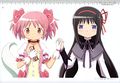Art of Homura and Madoka from the Guidebook