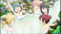 All five girls in an onsen