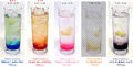 Soul Gem Drinks, each named after an episode in the series with respective Puella Magi color.